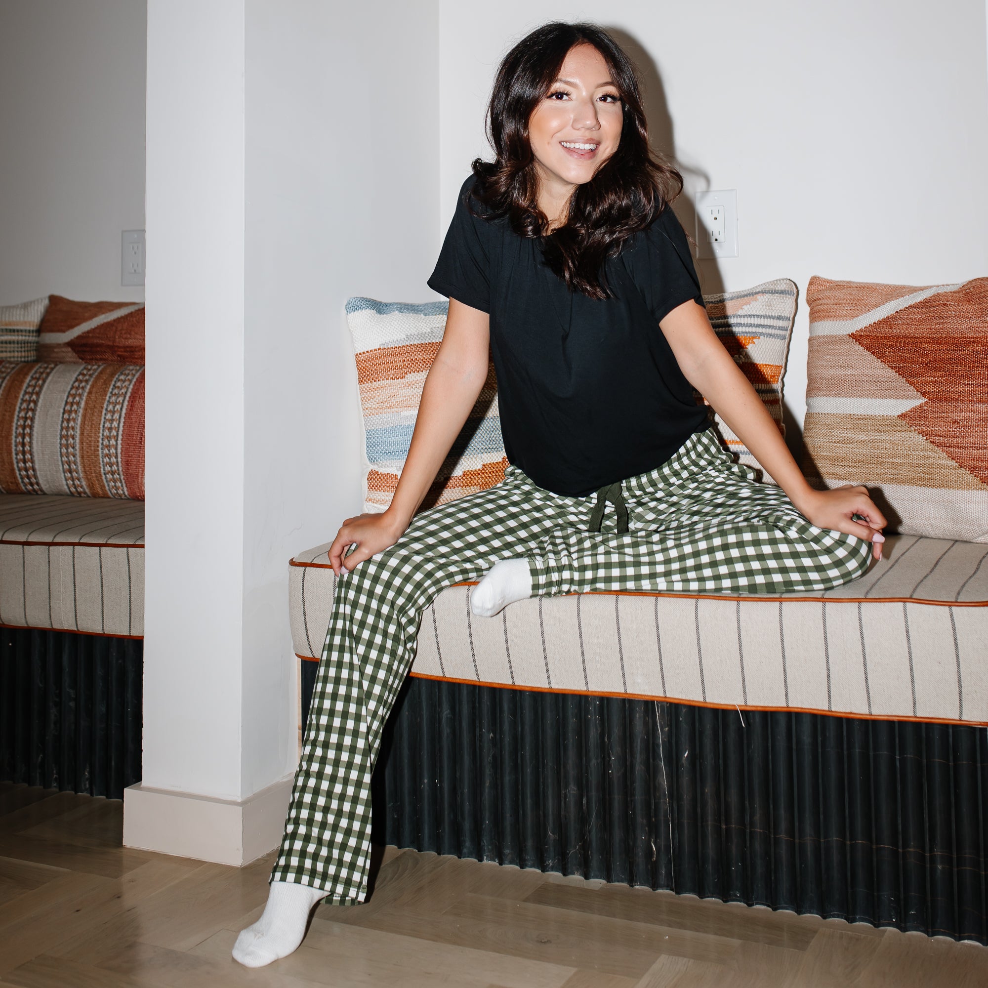 Women's Lounge Pants in Gingham Fir - Image 5