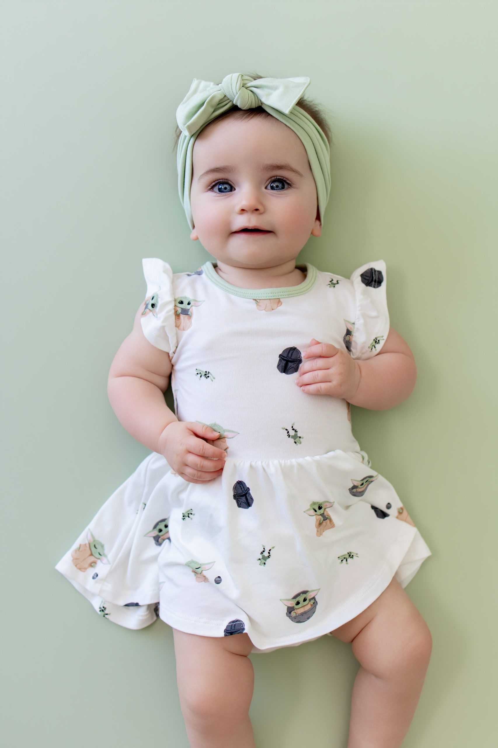 Twirl Bodysuit Dress in Grogu