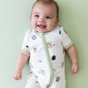 Zipper Shortall Romper in Grogu