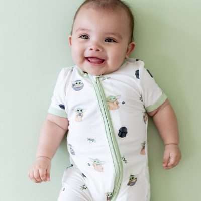 Zipper Shortall Romper in Grogu