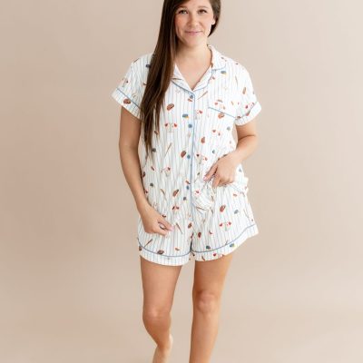 Women's Short Sleeve Pajama Set in Home Run