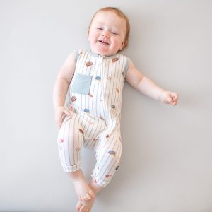 Zippered Sleeveless Romper in Home Run