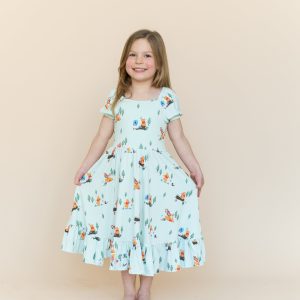Puff Sleeve Twirl Dress in Winnie the Pooh Hundred Acre Wood