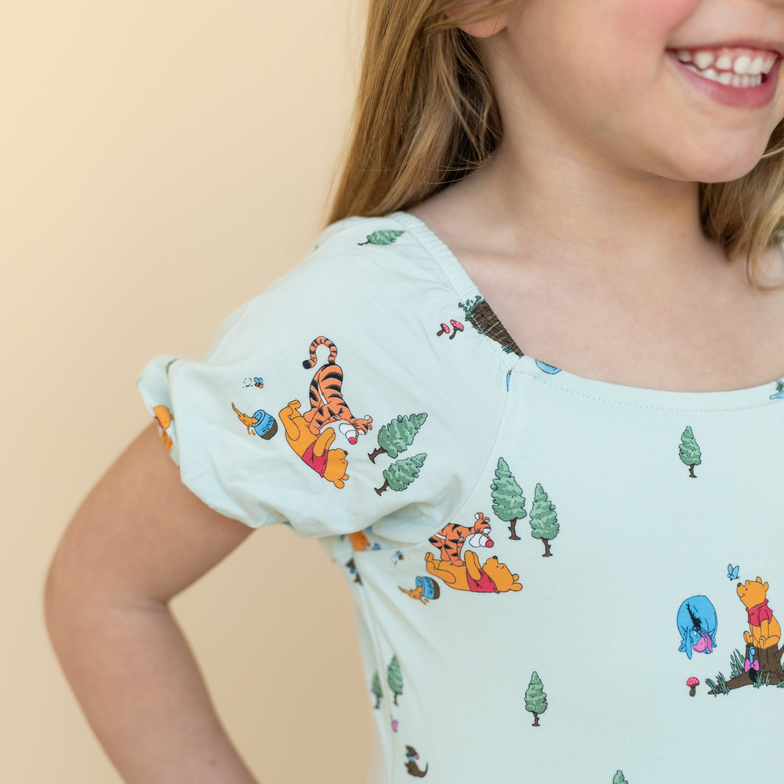 Puff Sleeve Twirl Dress in Winnie the Pooh Hundred Acre Wood - Image 3