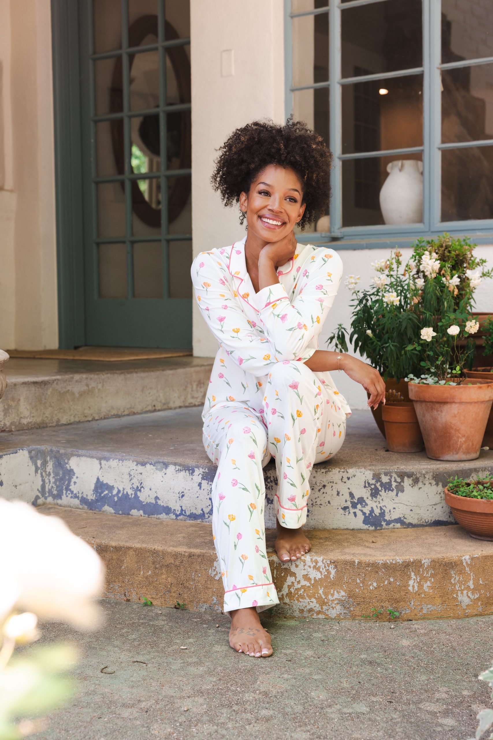 Long-Sleeved Women's Pajama Set in Tulip - Image 3