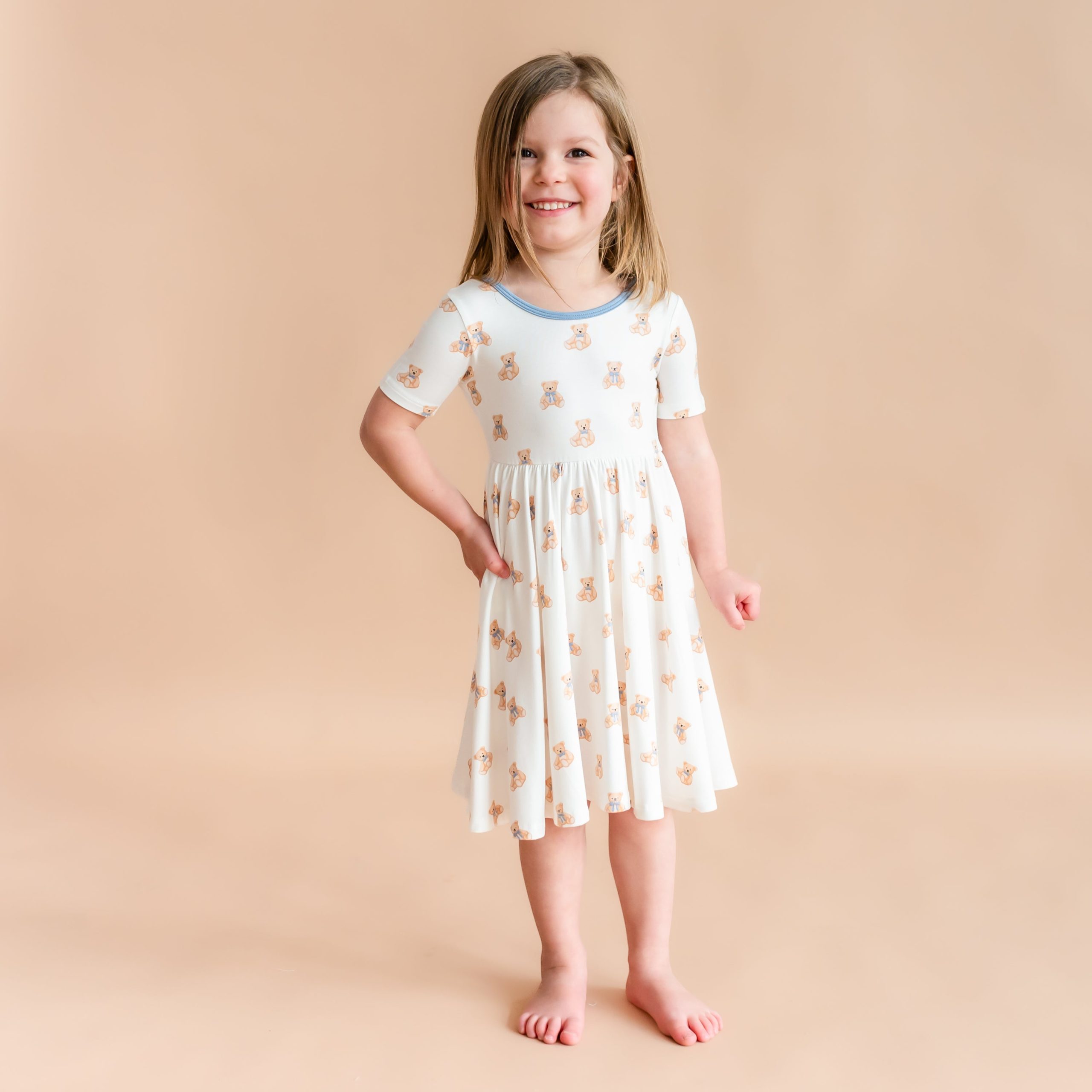 Twirl Dress in Teddy Bear - Image 3
