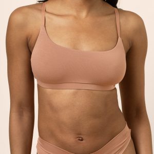 Women's Scoop Neck Bralette in Latte