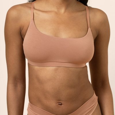 Women's Scoop Neck Bralette in Latte