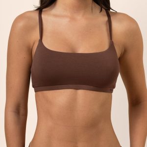 Women's Scoop Neck Bralette in Toffee