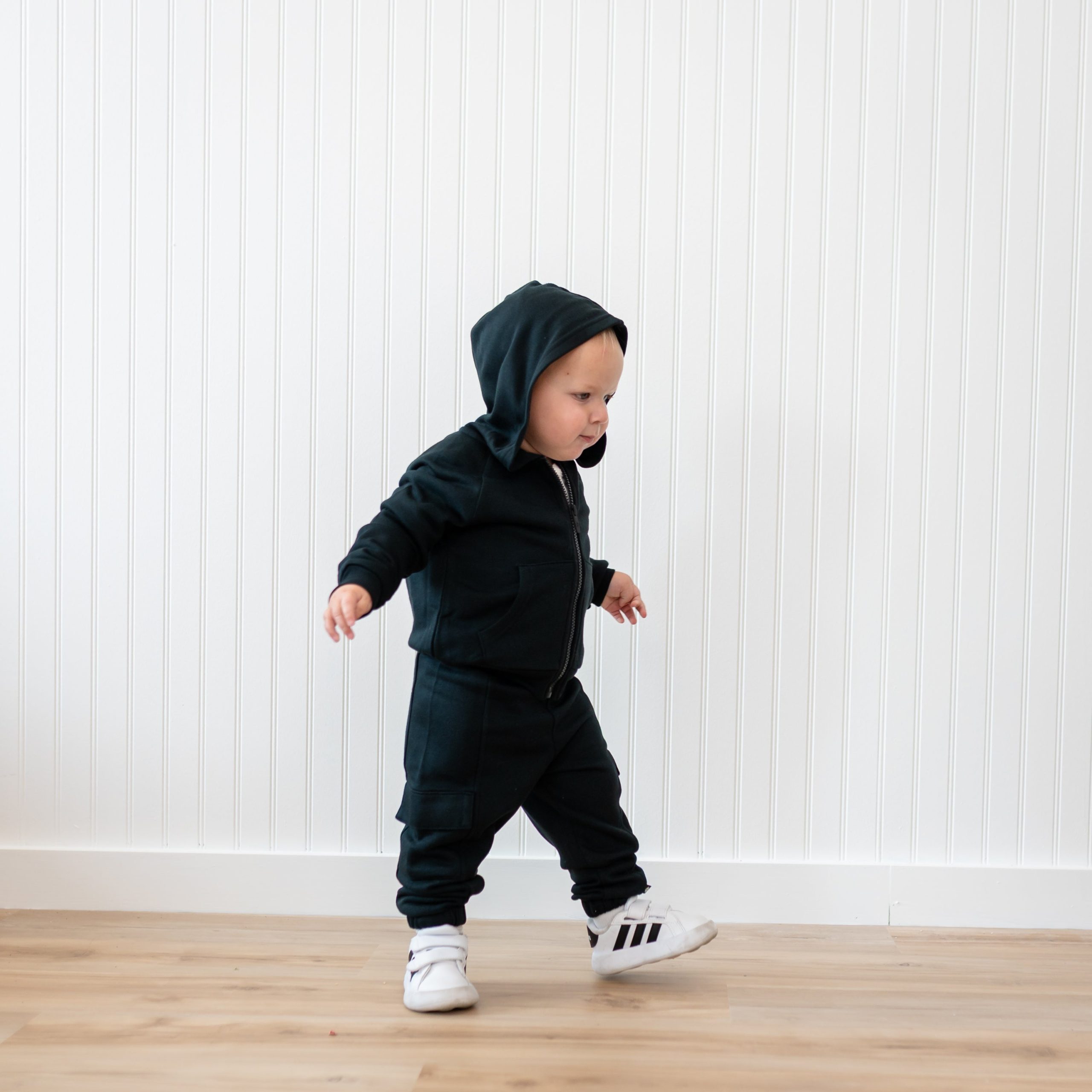 Fleece Zip Up Hoodie in Midnight - Image 3