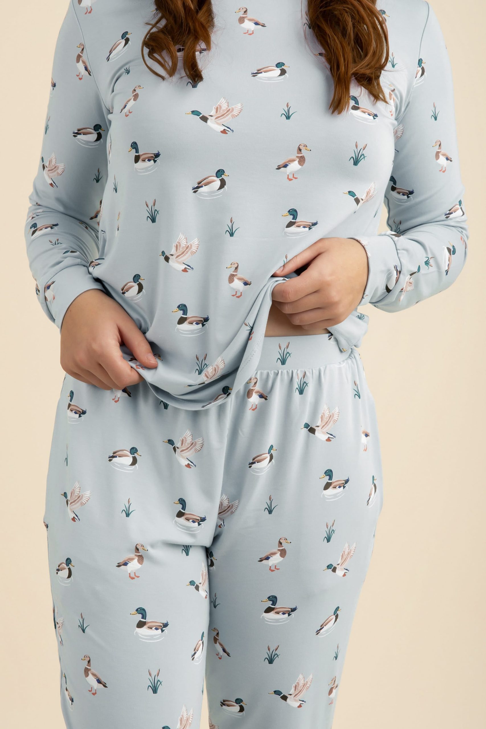 Women's Jogger Pajama Set in Mallard Duck - Image 2