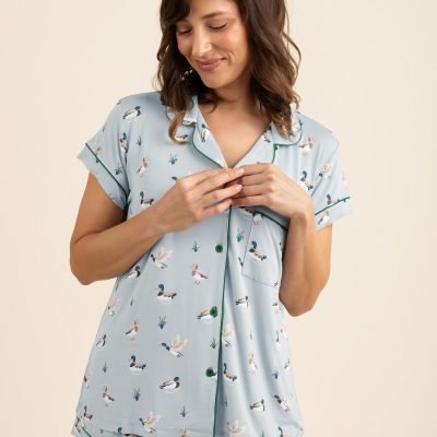 Women's Short Sleeve Pajama Set in Mallard Duck