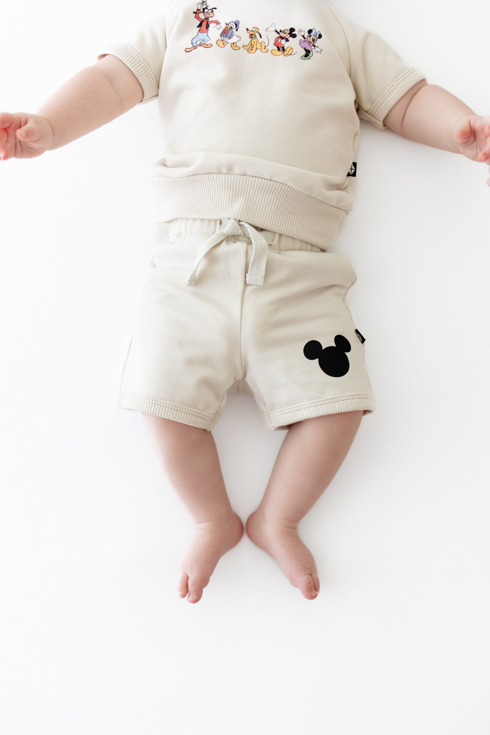 Short Sleeve Jogger Set in Mickey and Friends on Ecru - Image 3