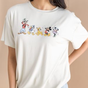 Women's Graphic Tee in Mickey and Friends on Ecru