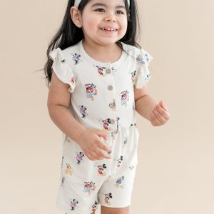 Flutter Sleeve Romper in Mickey Mouse and Friends
