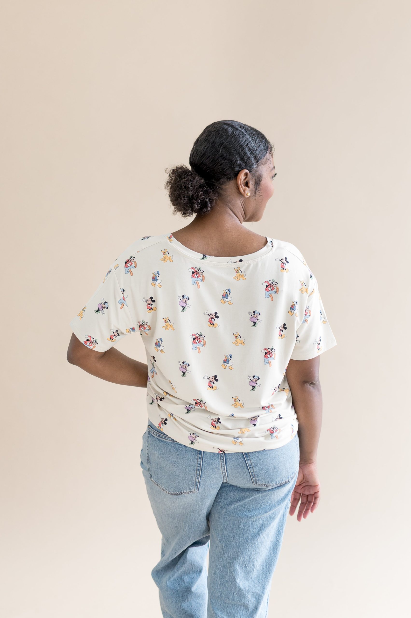 Women's Relaxed Fit V-Neck in Mickey Mouse and Friends - Image 5