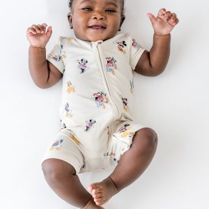 Zipper Shortall Romper in Mickey Mouse and Friends