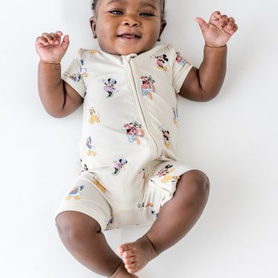 Zipper Shortall Romper in Mickey Mouse and Friends