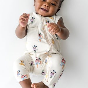 Zippered Sleeveless Romper in Mickey Mouse and Friends