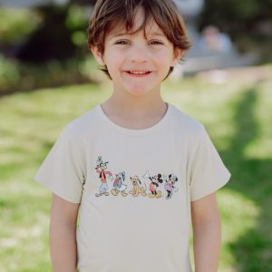 Toddler Basic Tee in Mickey and Friends on Ecru