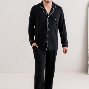 Men's Long Sleeve Pajama Set in Midnight