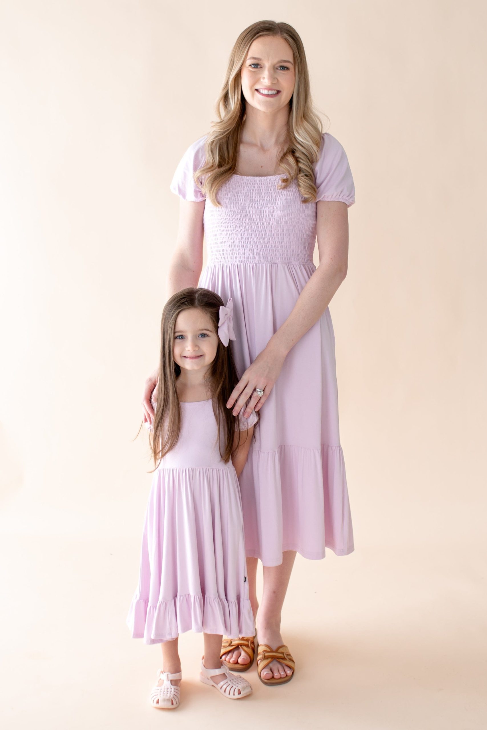 Womens Smocked Dress in Thistle - Image 2