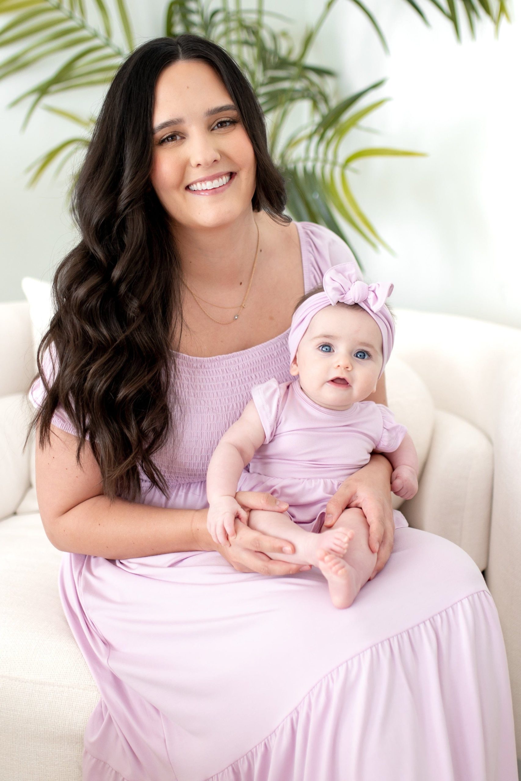 Womens Smocked Dress in Thistle - Image 6