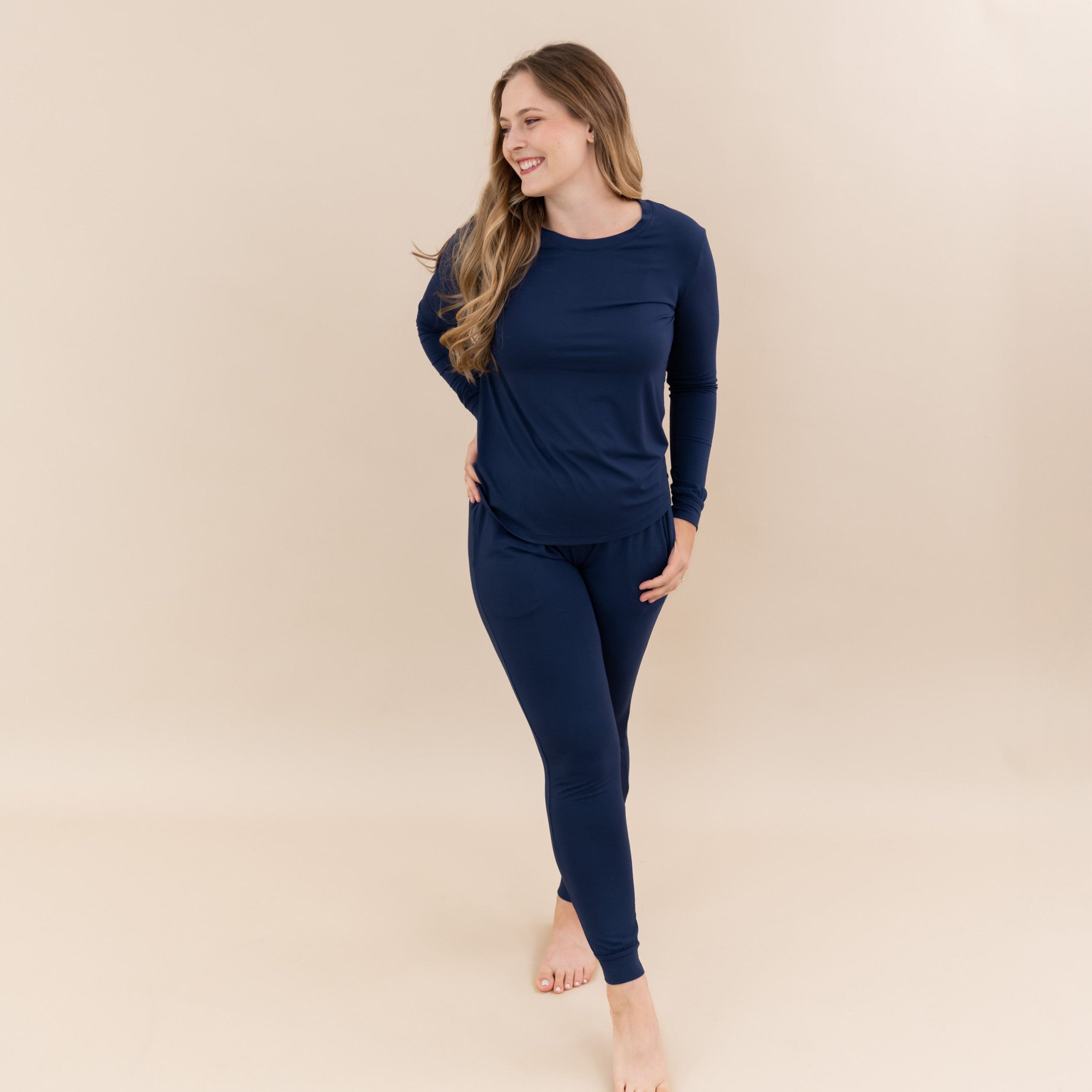 Women's Jogger Pajama Set in Navy - Image 3