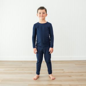 Long Sleeve Pajamas in Navy