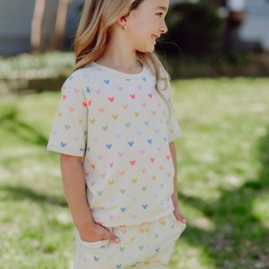 Short Sleeve Jogger Set in Pastel Mickey Mouse