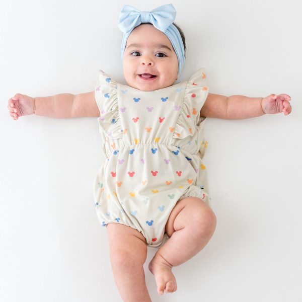 Bubble Romper in Pastel Mickey Mouse