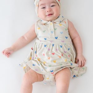 Polo Bodysuit Dress in Pastel Mickey Mouse