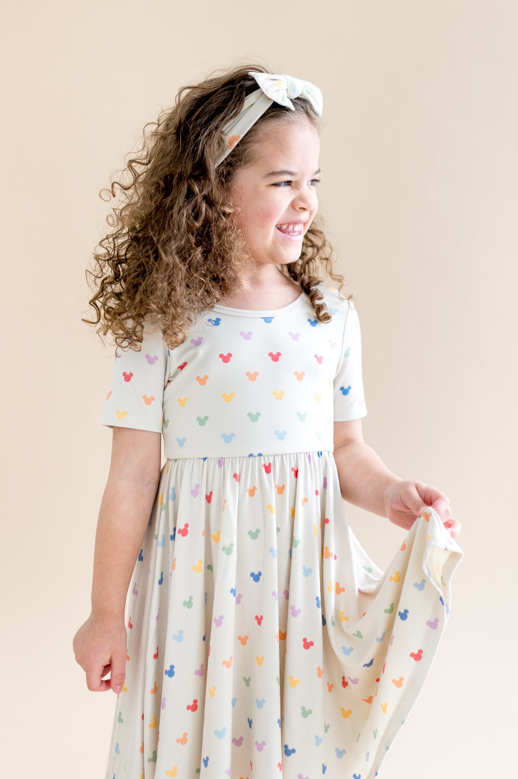 Twirl Dress in Pastel Mickey Mouse - Image 5