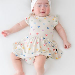 Twirl Bodysuit Dress in Pastel Mickey Mouse