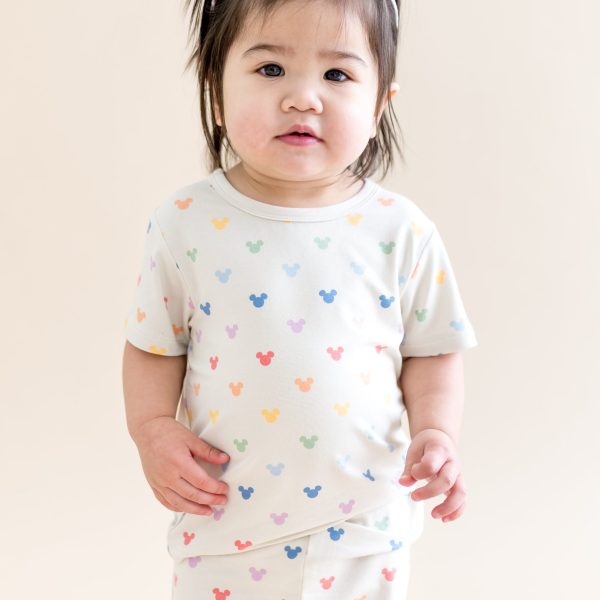 Toddler Basic Tee in Pastel Mickey Mouse