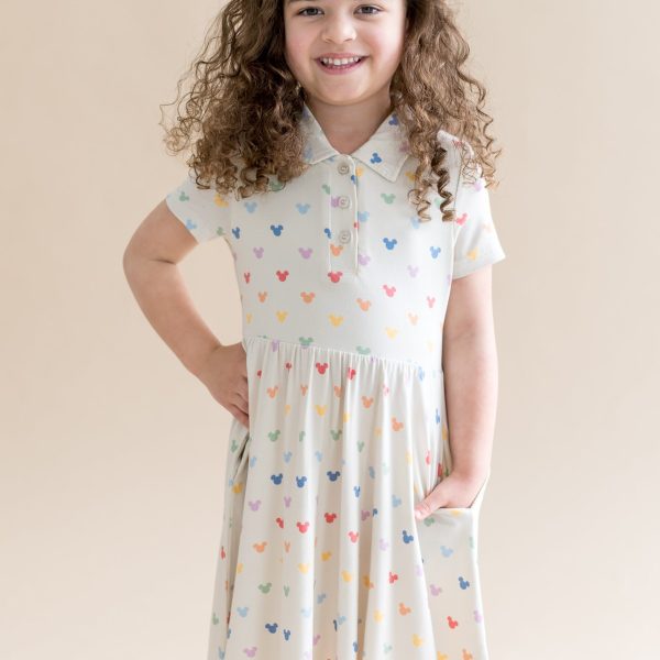 Polo Dress in Pastel Mickey Mouse