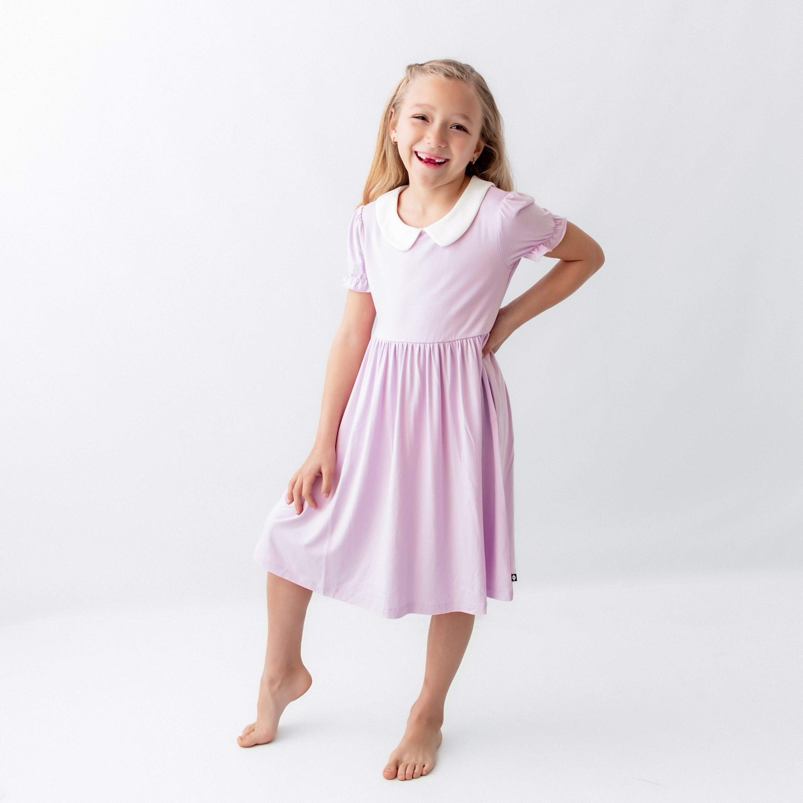 Peter Pan Collar Dress in Thistle - Image 3