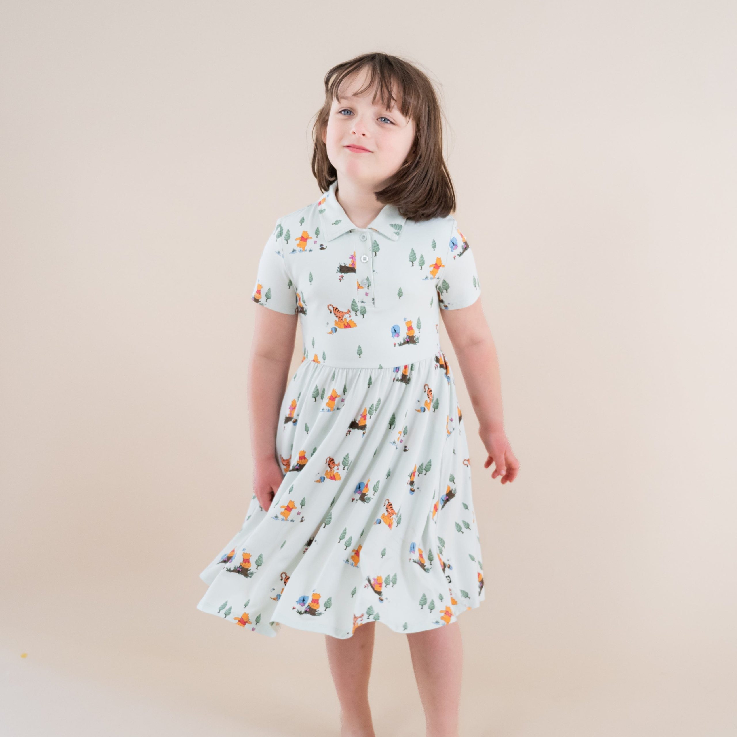 Polo Dress in Winnie the Pooh Hundred Acre Wood - Image 3