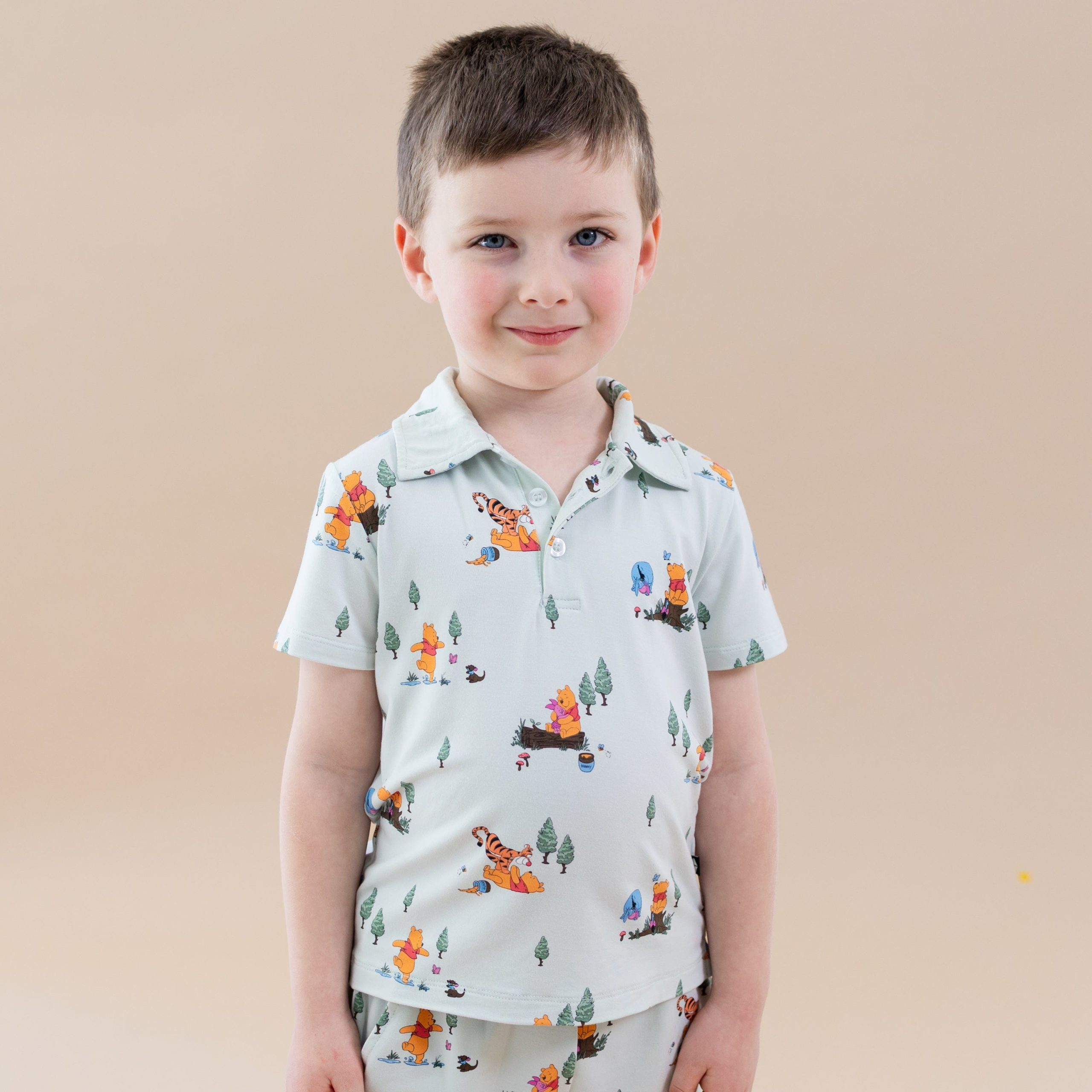 Toddler Short Sleeve Polo in Winnie the Pooh Hundred Acre Wood - Image 3