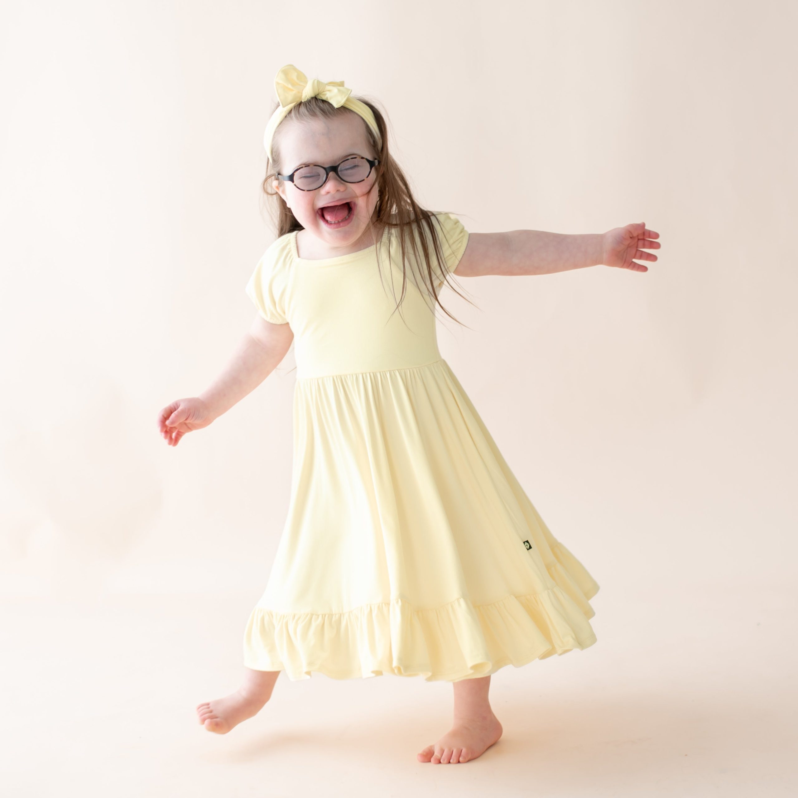 Puff Sleeve Twirl Dress in Chamomile - Image 3