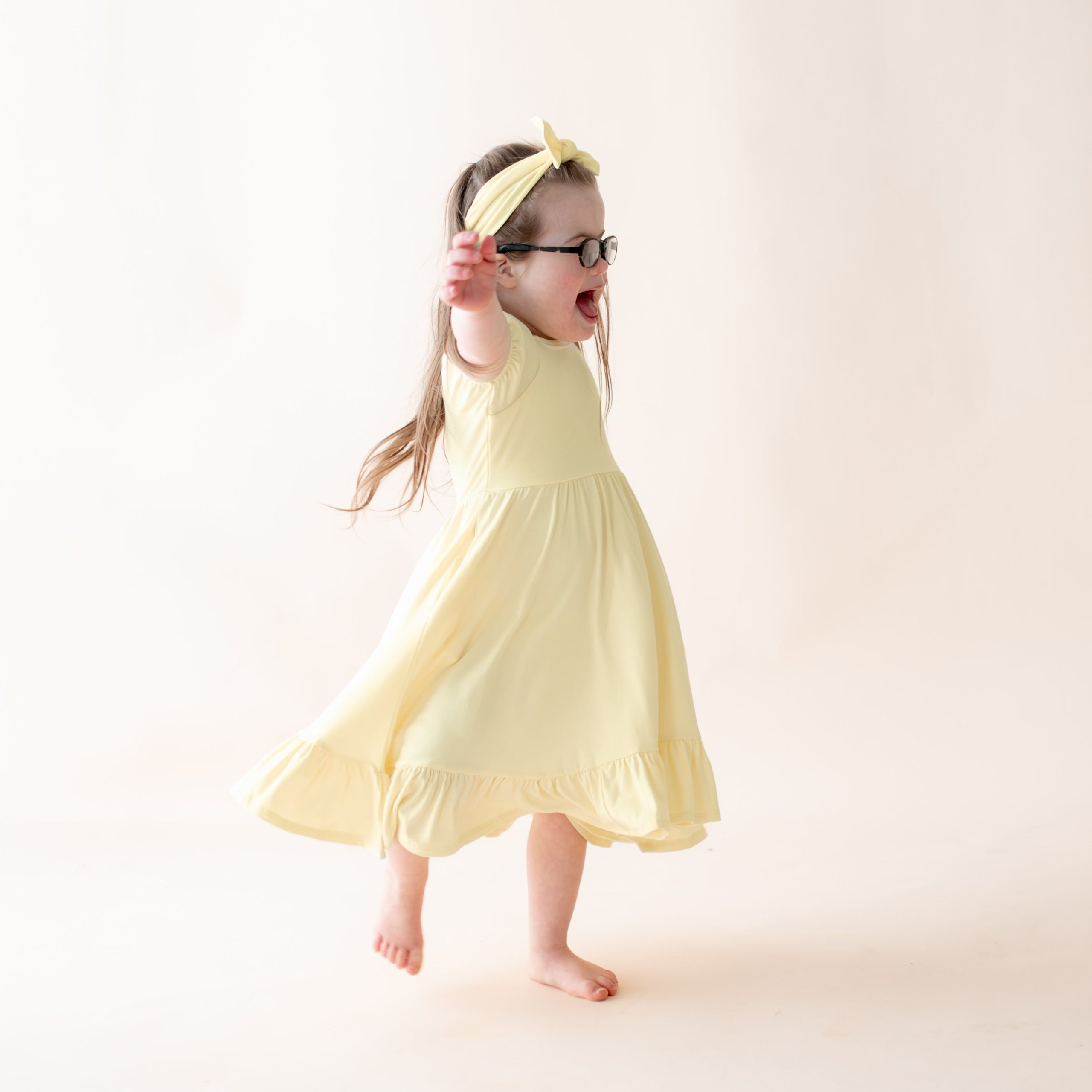 Puff Sleeve Twirl Dress in Chamomile - Image 4