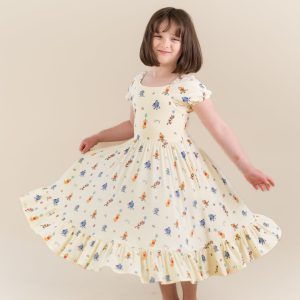 Puff Sleeve Twirl Dress in Winnie the Pooh Celebration
