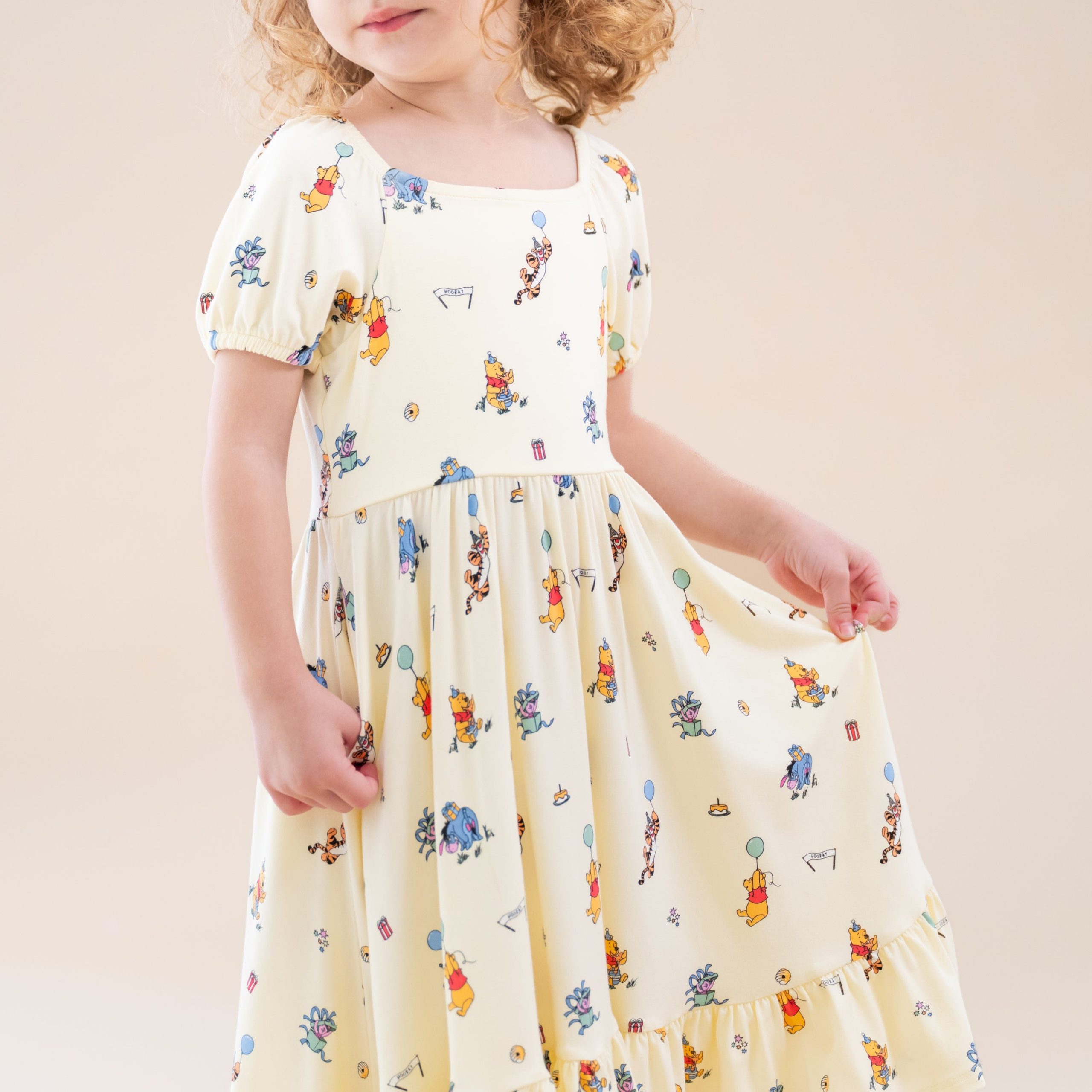 Puff Sleeve Twirl Dress in Winnie the Pooh Celebration - Image 4
