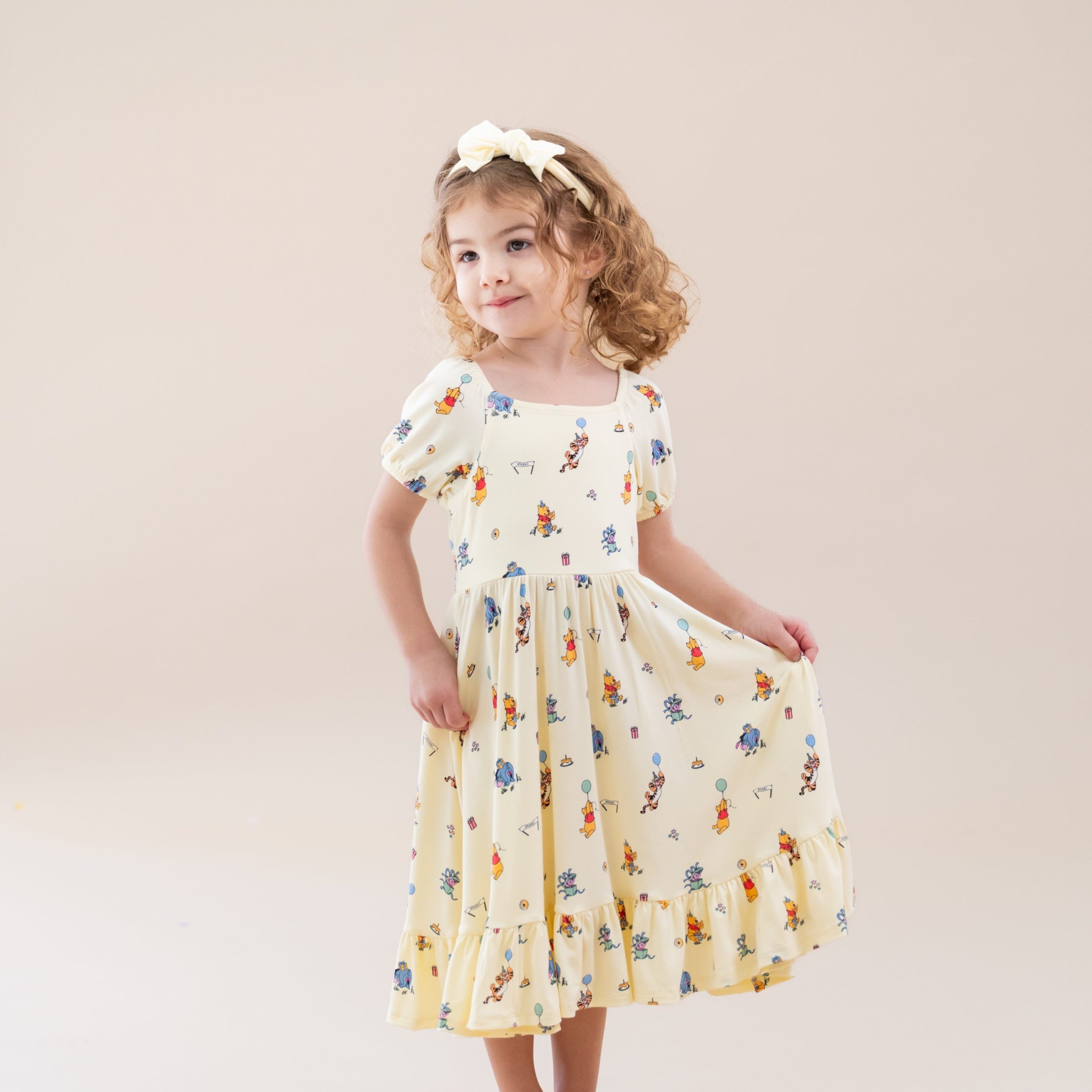 Puff Sleeve Twirl Dress in Winnie the Pooh Celebration - Image 5