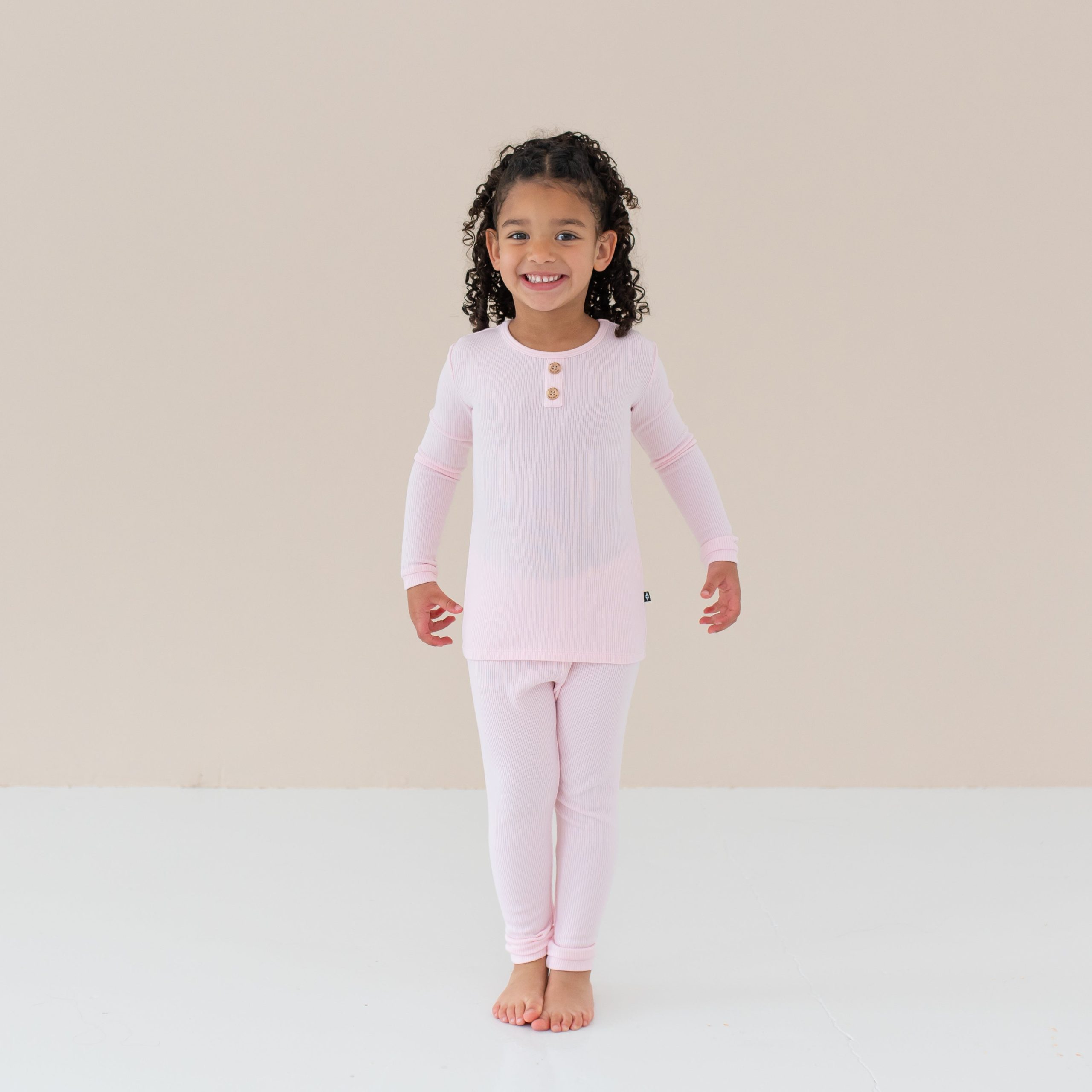 Ribbed Henley Set in Sakura - Image 3