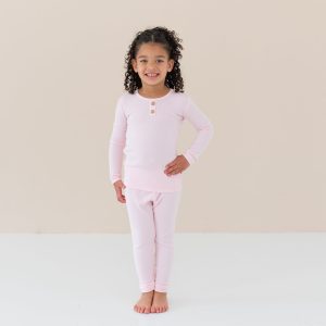 Ribbed Henley Set in Sakura
