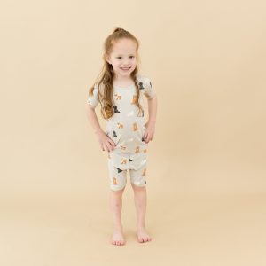 Short Sleeve Pajamas in Fluffy Dog