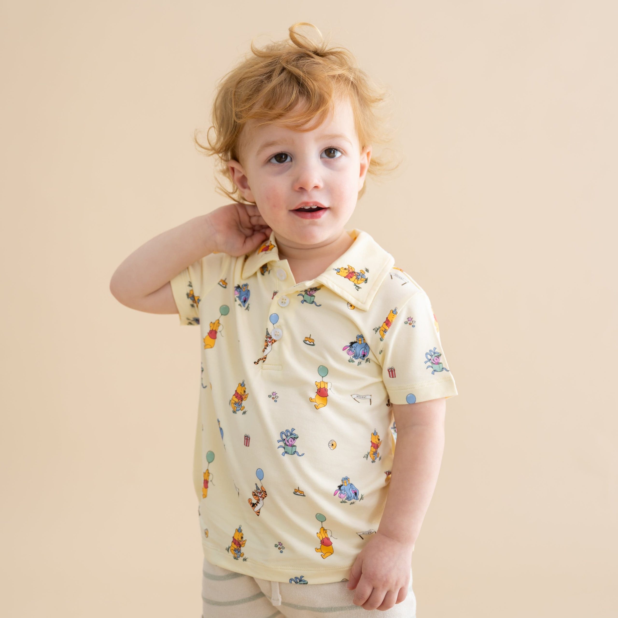 Toddler Short Sleeve Polo in Winnie the Pooh Celebration - Image 3