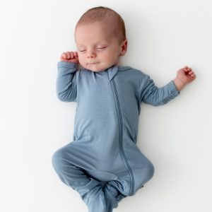 Zippered Footie in Slate