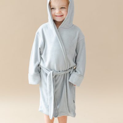 Hooded Bath Robe in Storm